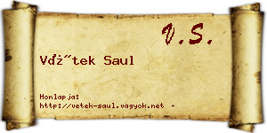 Vétek Saul névjegykártya